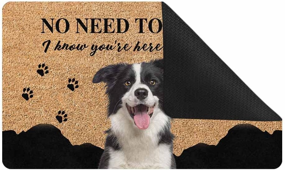 Artsadd Custom Doormat with Dog Face 24"x16" 30"x18", Personalized Welcome Floor Mat for Outdoor Indoor Entrance Home, Dog Muddy Paws Mat for Inside Outside, Gift for Girlfriend Mother Women Pets