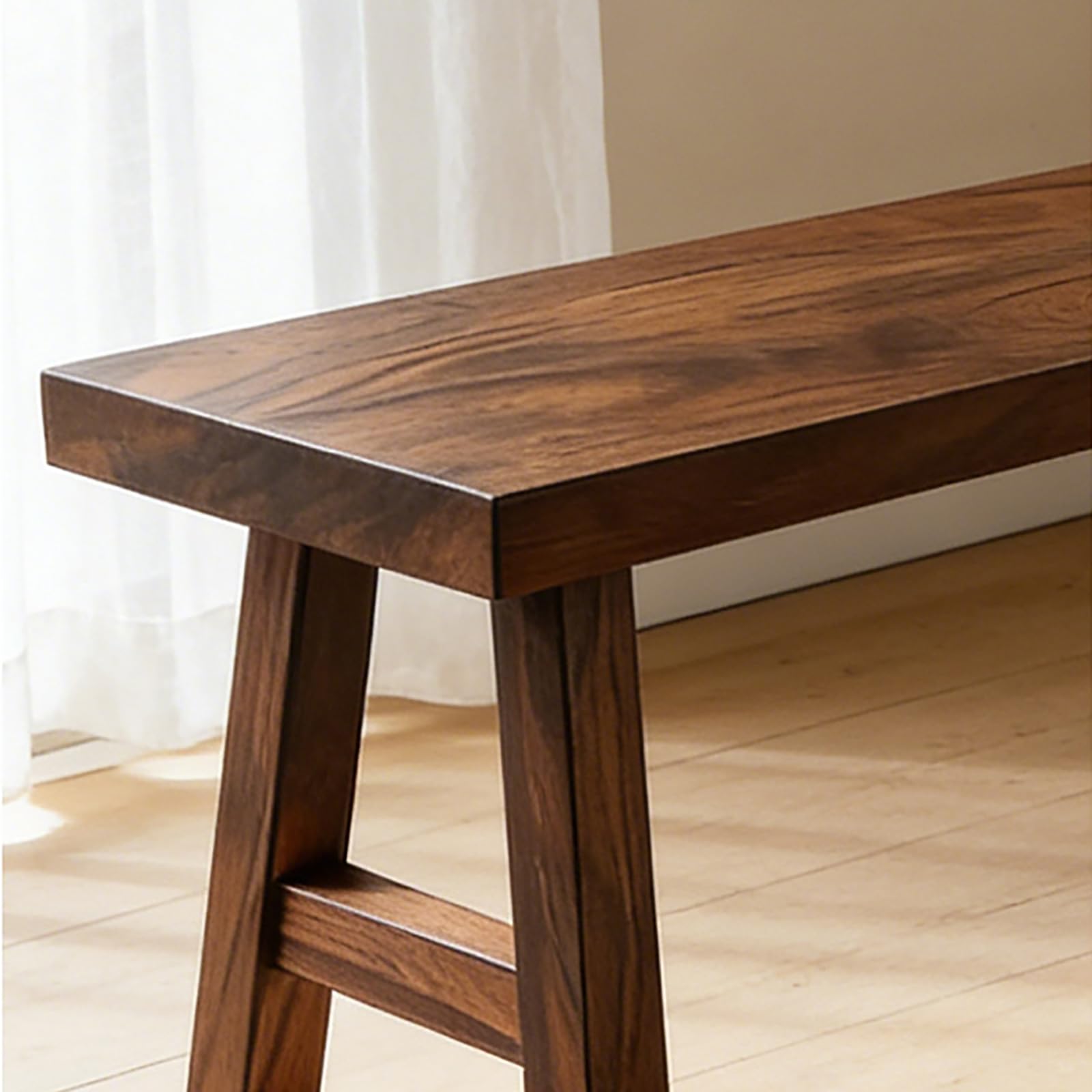 Banco rústico de madera maciza para entrada, comedor, dormitorio, sala de estar y porche, 180 cm de largo x 30 cm de ancho x 45 cm de alto, elegante banco de cama con patas en ángulo