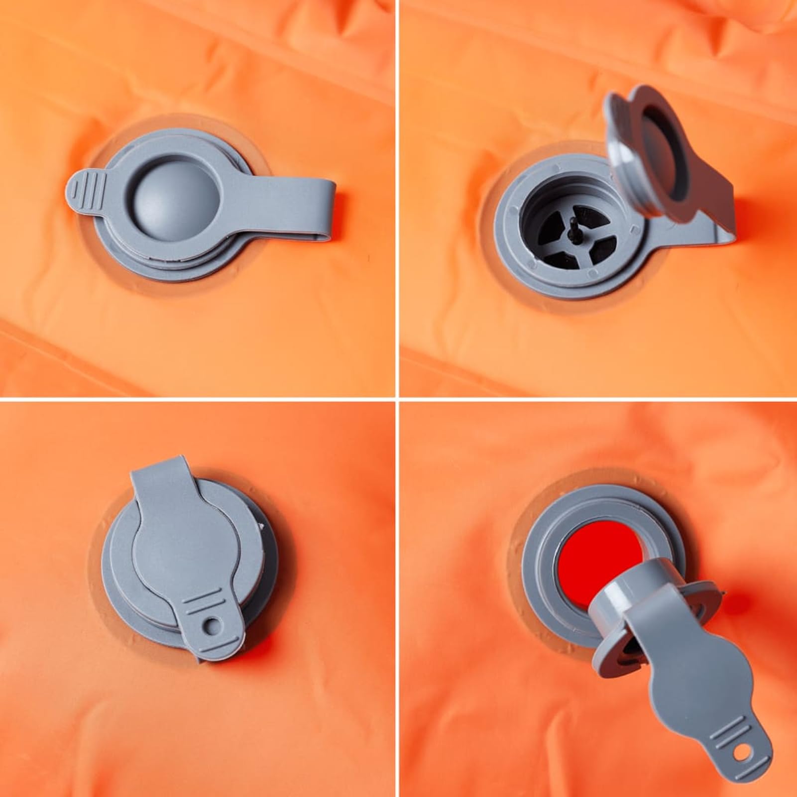 Selbstaufblasende Isomatte für 2 Personen, Camping-Luftmatratze aus 40D-Nylon mit TPU-Beschichtung, Orange, 195 x 130 x 8,5 cm, inklusive Fußpumpe und Tragetasche, ideal für Camping, Reisen und