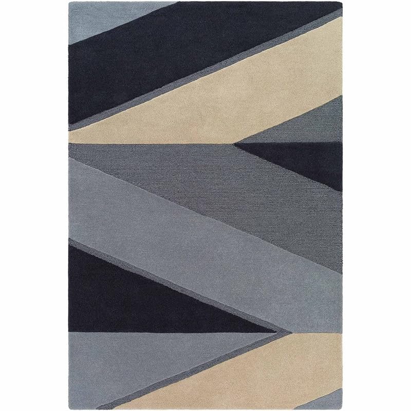 Image of Embossed Handmade GH Wool Thick Geometrical Carpet is a Stylish and Practical Addition to Any Living Room 5X7