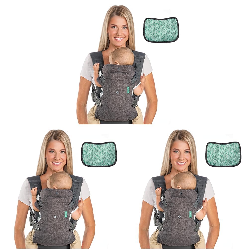 Infantino Flip 4-in-1 Convertible Carrier with Adjustable Ergonomic seat, Head Support, Shoulder Straps, and Waist Belt, 4 Ways to Carry, Can Carry (3.6-14.5 Kgs)… (Grey) (Pack of 3)-image-45