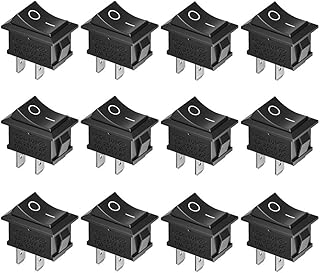 Rocker Switch, Linseray AC 6A/250V 10A/125V 2 Solder Lug SPST On/Off Mini Boat Rocker Switch Car Auto Boat Round Rocker 2 Pin Toggle SPST Switch Snap