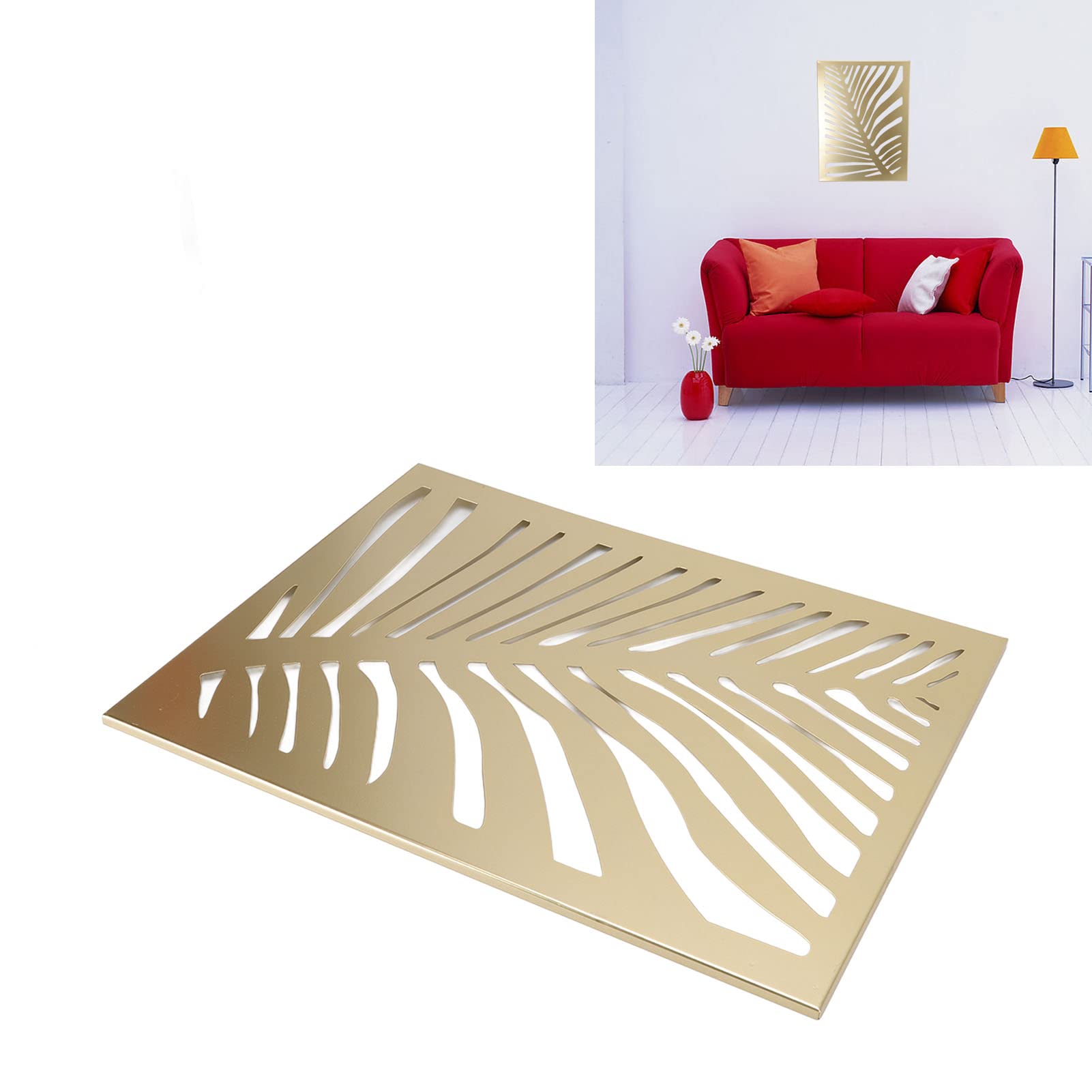 Jeanoko Décoration murale en métal en forme de feuille de palmier, design unique pour café