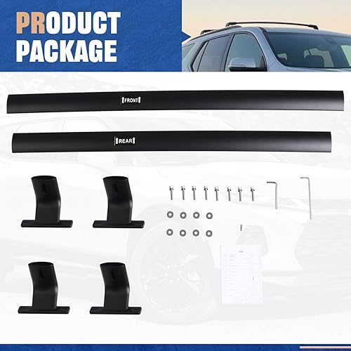 Miniatura 8 de Barras transversales de techo de 220 libras para Chevrolet Traverse 2018 2019 2020 2021, barras transversales negras