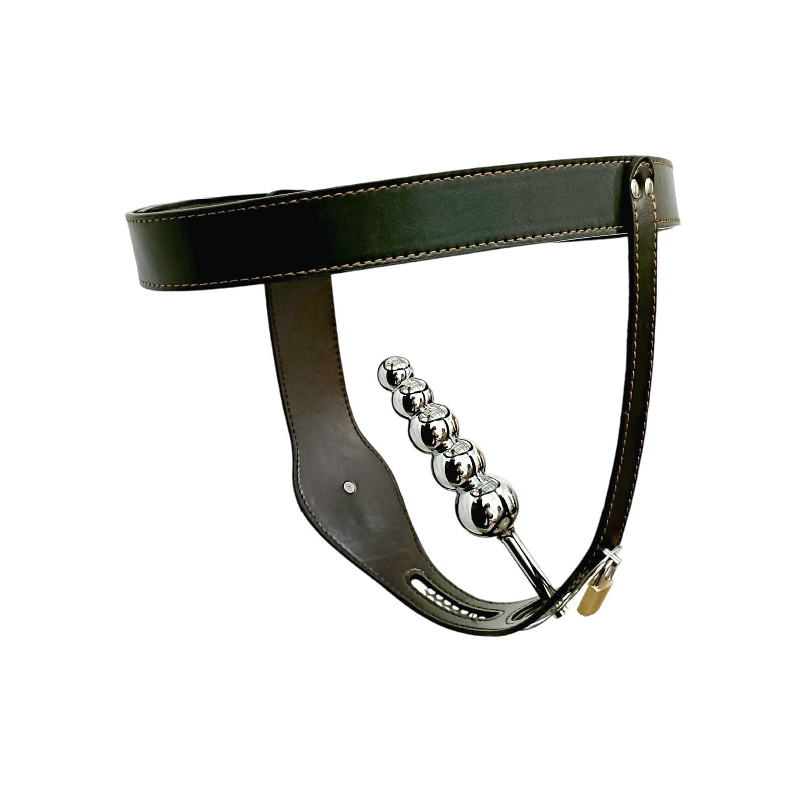 2024 Leicht Leder Keuschheitsgürtel Bondage Unterwäsche Erotische Kleidung mit Analkugeln Vaginal Plug Sklaven Einstellbar Keuschheits Chastity Belt BDSM Fesselspiele für Paare,Schwarz,D