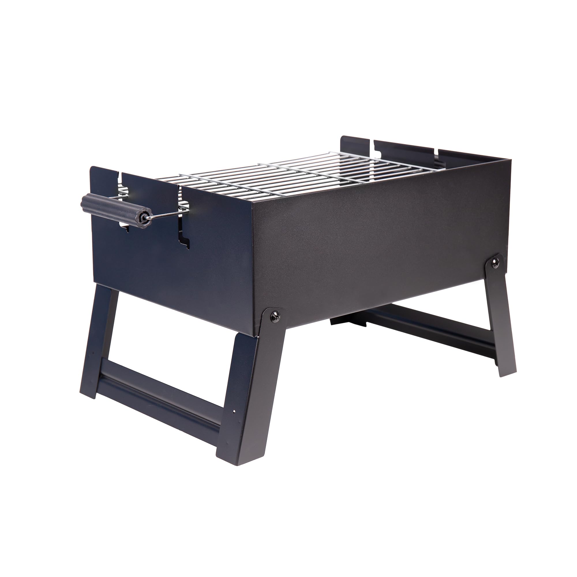 Cofan Barbacoa de carbón portátil | Parrilla de acero cromado | Barbacoa plegable | Con asas laterales | Ideal para camping, jardín y terraza | Medidas: 45,5 x 34,5 x 31,5 cm