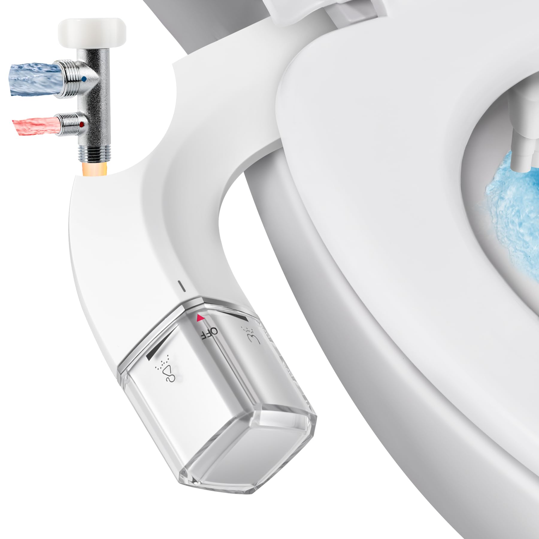 Bidé de agua tibia no eléctrico con accesorio de asiento de inodoro