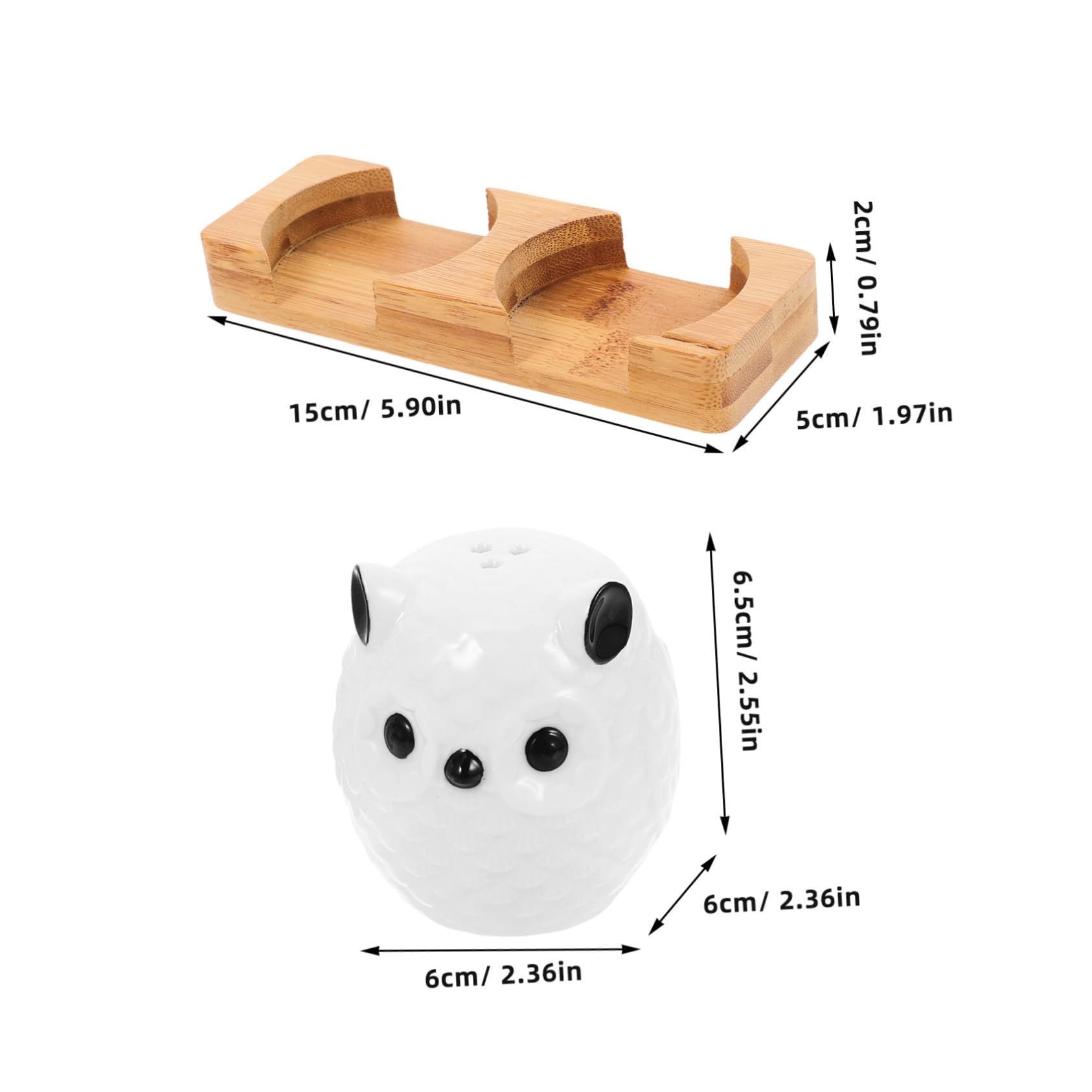 PRETYZOOM Ceramic Salt Pepper White Owl-shaped Condiment Pot Spice Jars Seasoning Set for Counter Home Decor