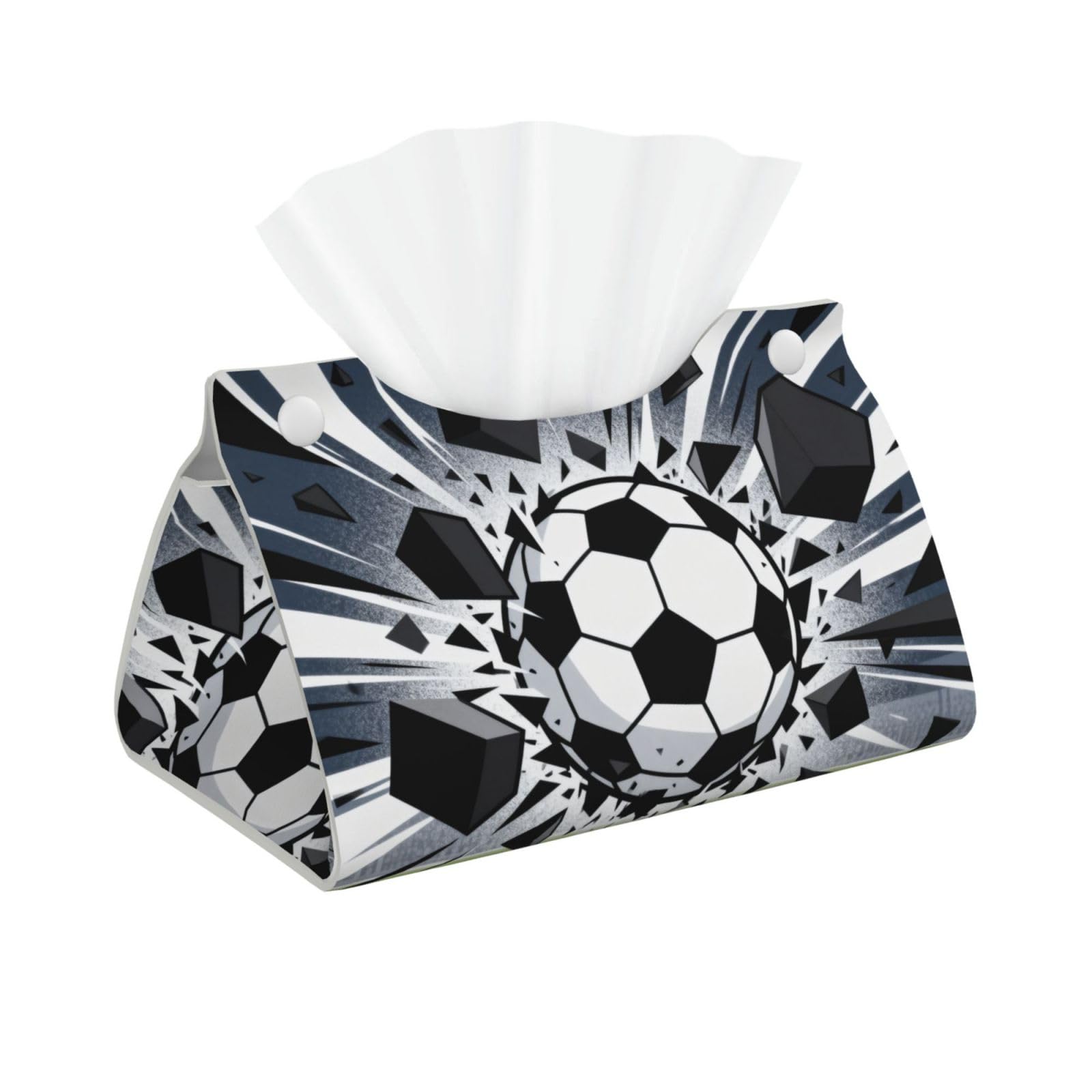 Ball Fragment Explode Long Leather Tissue Box Cover-Waterproof PU Leather Tissue Holder for Bathroom, Decorative Rectangular Tissue Case