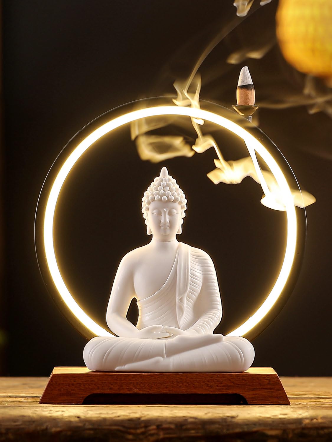 SLIDE Design：Buddha ランプ - 白 Amazon.com: Houlu 8.7 Inch LED Buddha Statue for Indoor Home Decor