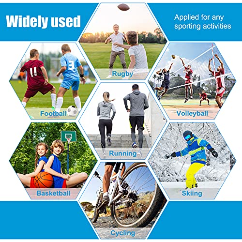 Satinior 4 Pcs Ankle Support Brace For Women Men Breathable Ankle Wrap Adjustable Compression Sleeve For Sprained Stabilize Ligament Sports Against Chronic Strain Fatigue (Black, Blue) #TOP2