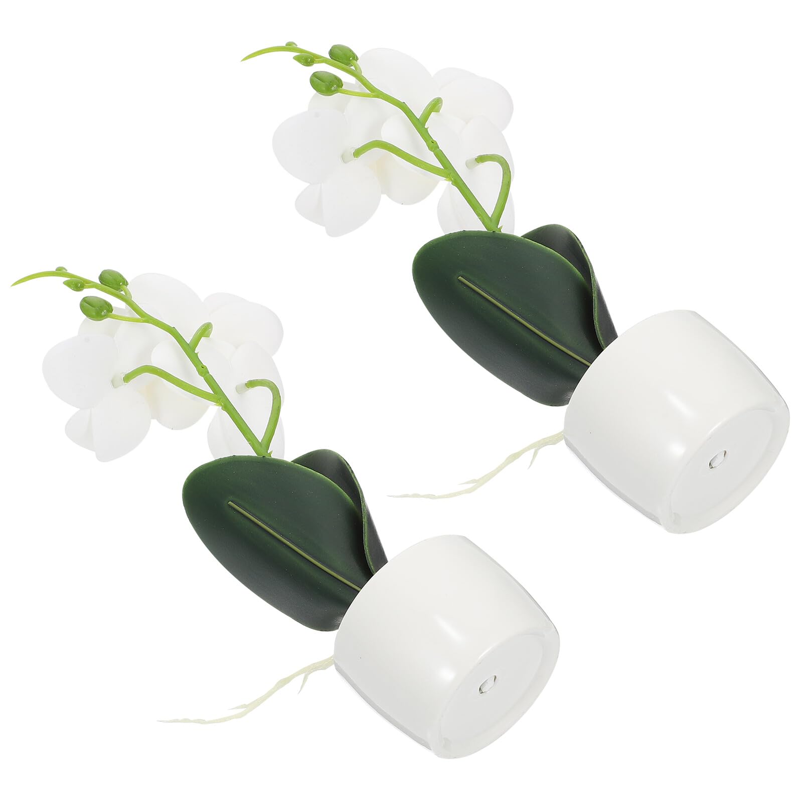 Orquídeas artificiales decorativas fácil limpieza juego de macetas cerámicas para decoración limpia