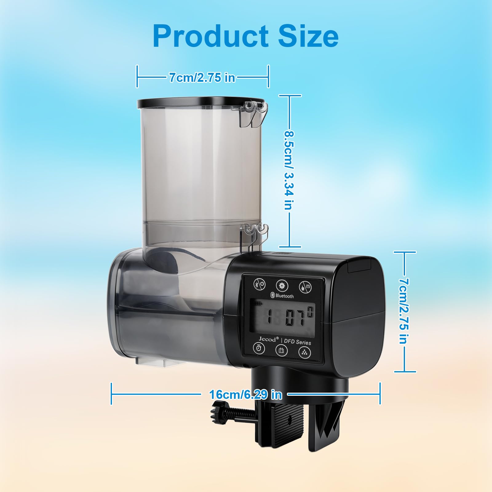 Automatischer Futterspender Fische mit DREI zeitgesteuerte Fütterungsmodi,500ml Futterautomat Aquarium für Koi Fische Teich mit LCD Display Controller Fish Feeder Automatic,Präzisionsfütterung