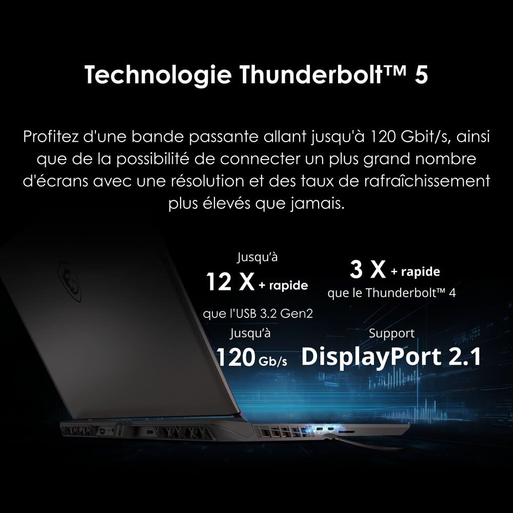 MSI Vector 16 HX AI A2XWHG-282FR : Intel Ultra 7 255HX – 16GB DDR5 – SSD 1TB – Nvidia RTX5070Ti 12GB – 16” QHD+ 240Hz – Windows 11 Famille
