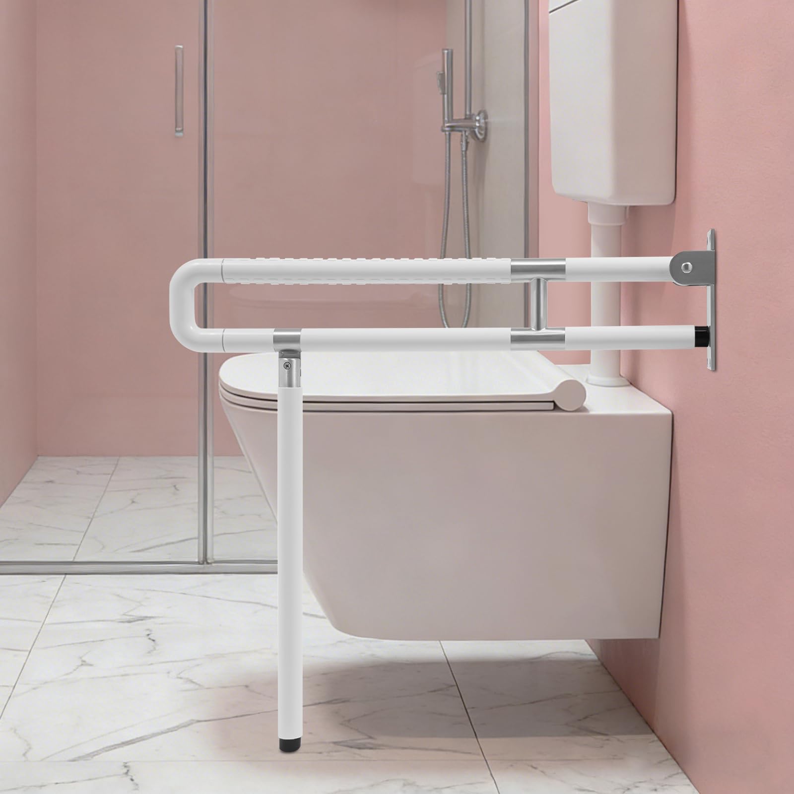 Pasamanos de seguridad para inodoros de pared, mango de seguridad, mango plegable, para baño, pasamanos antideslizante, ayuda para levantarse para personas mayores, discapacitados, embarazadas, hasta