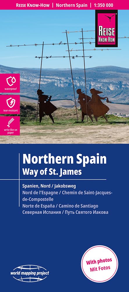 Northern Spain and Way of St. James (1:350.000): reiß- und wasserfest (world mapping project)