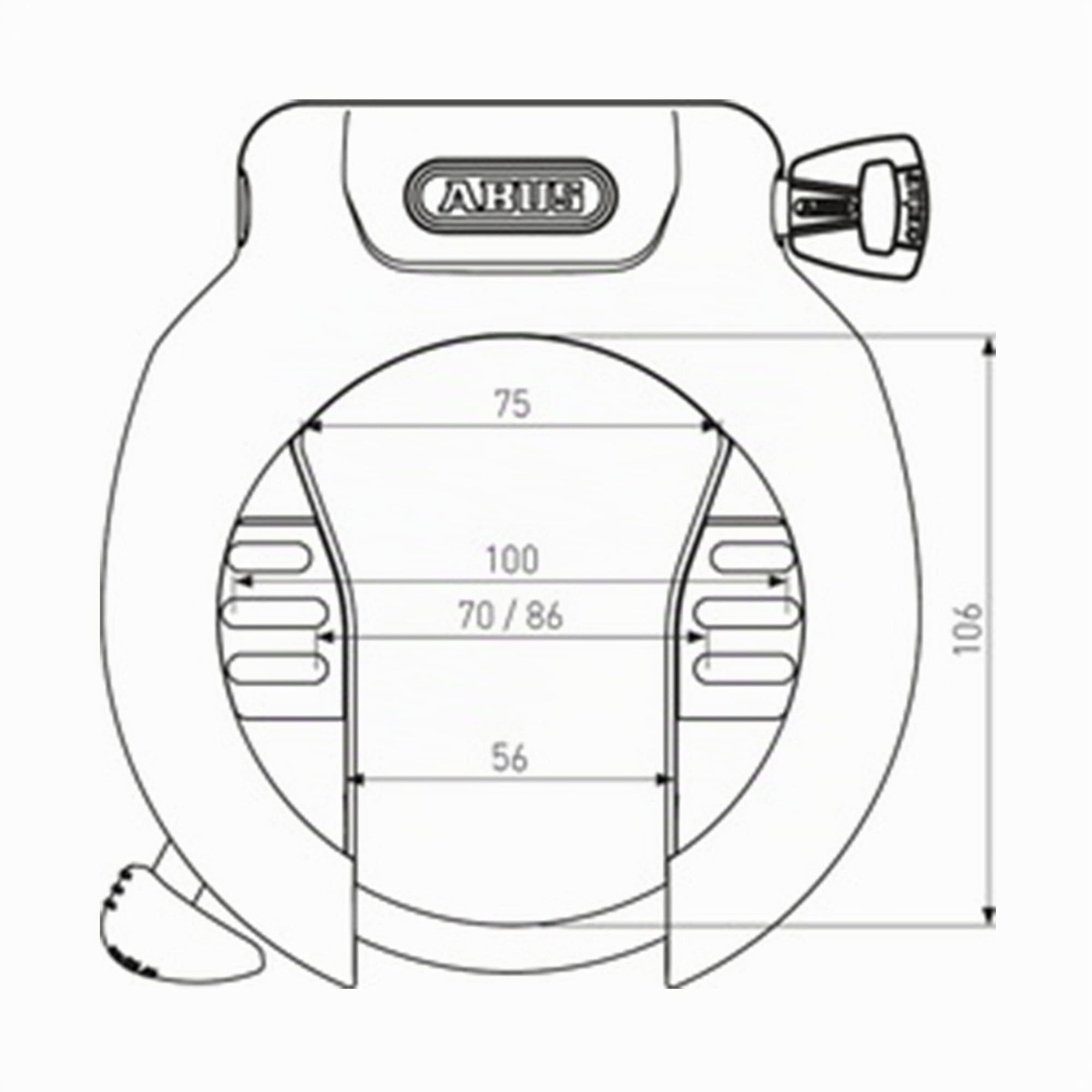 ABUS Antivol de Cadre PRO AMPARO 4750SL NR | Antivol de cadre en acier trempé, blocage roue arrière, utilisation simple