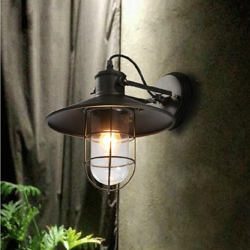 Generico Lampada da parete industriale a gabbia