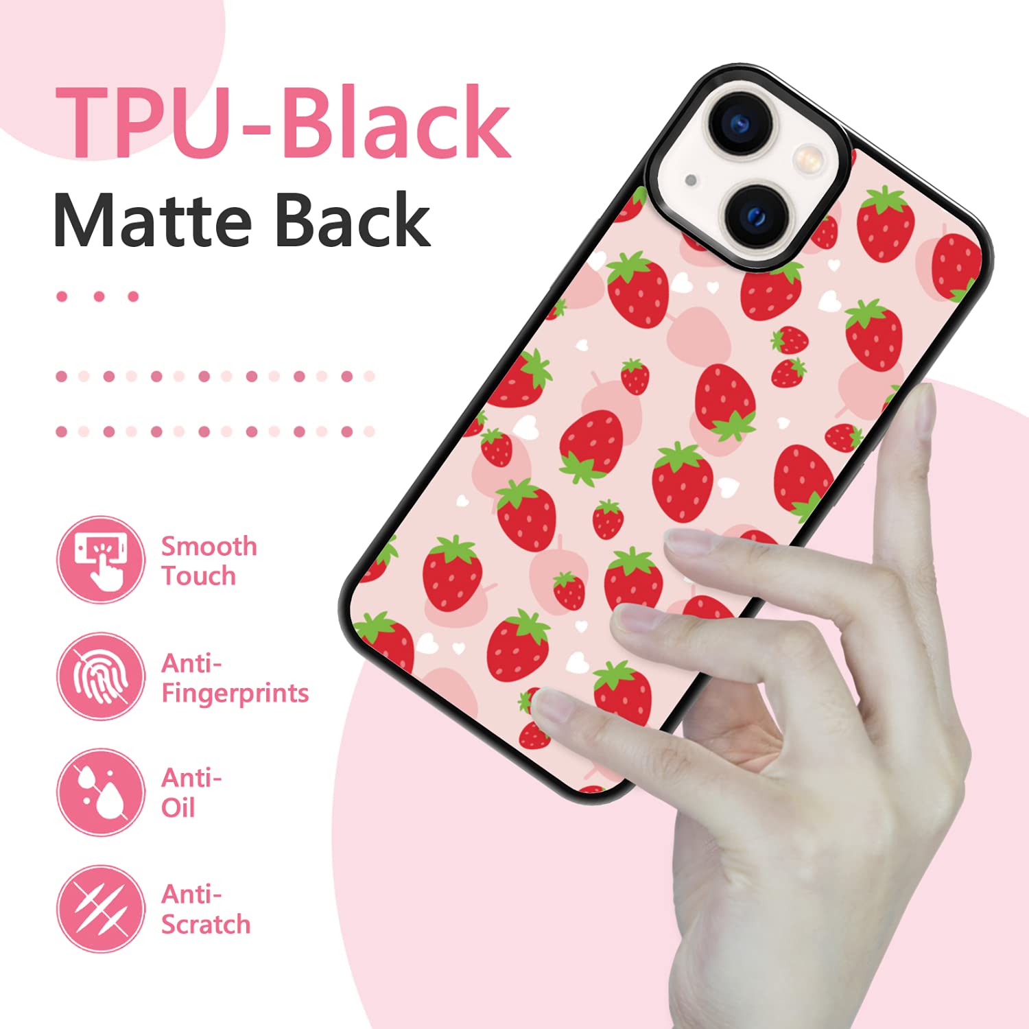 Amazon.com: FANXI Pink Strawberry Phone Case for iPhone 13