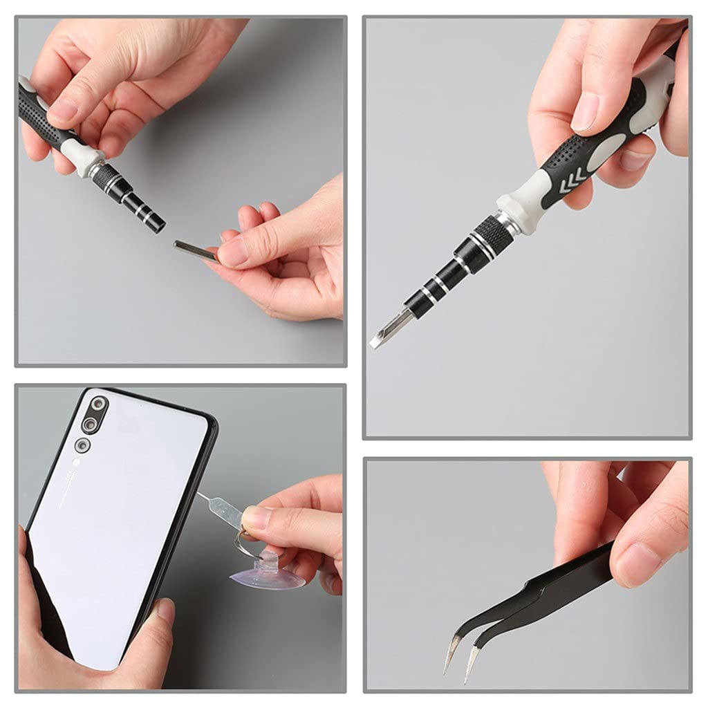 Kit de Herramientas de reparación de teléfonos, Juego de Destornilladores de precisión 115 en 1, Puntas de Destornillador hexagonales Torx magnéticas, Herramientas múltiples aisladas