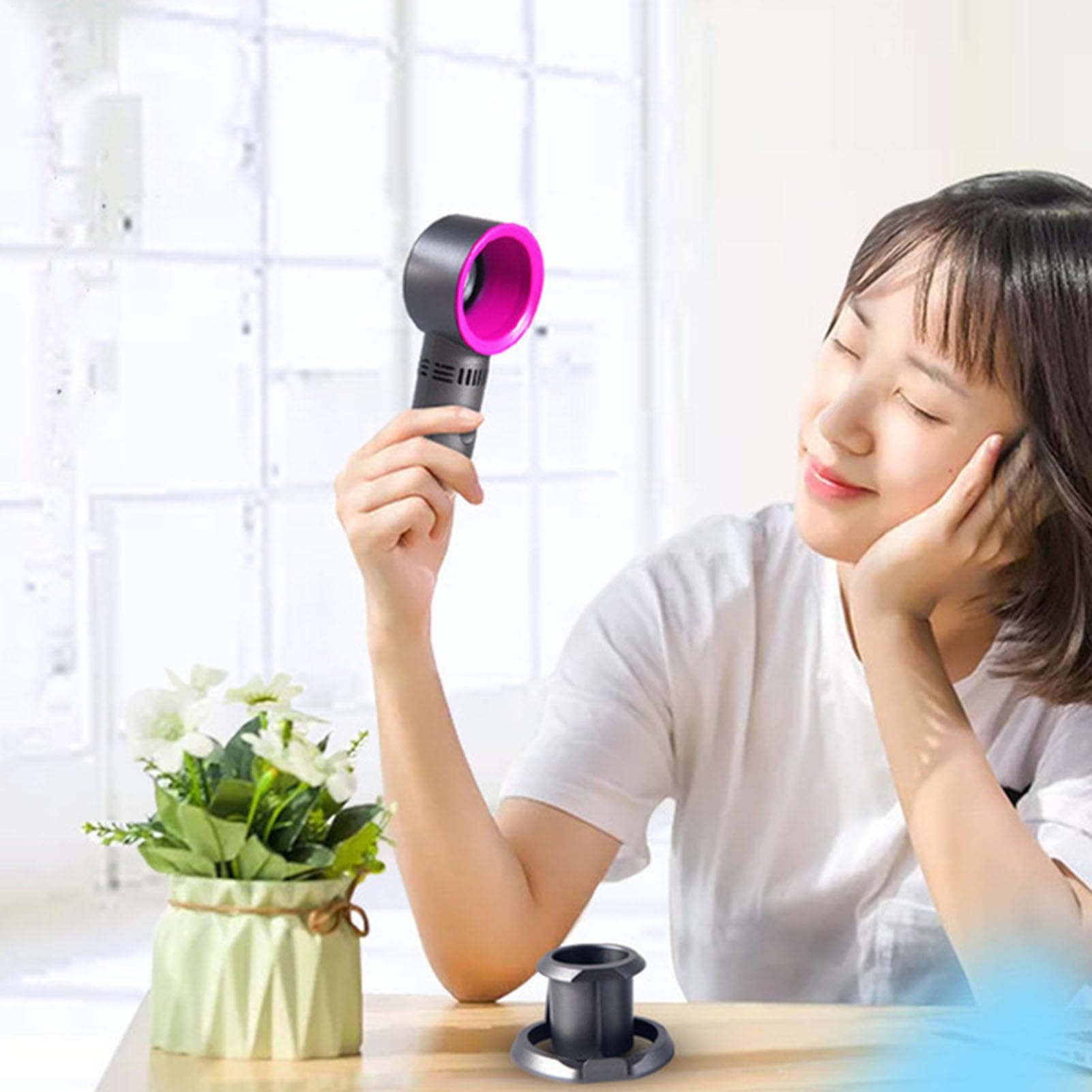 Ventilador de Bolsillo Portátil,Soplete sin aspas | Ventilador de Mano para Refrescar al Aire Libre - Para Mujeres Interior Exterior Viaje Maquillaje Senderismo Camping Playa Carreras