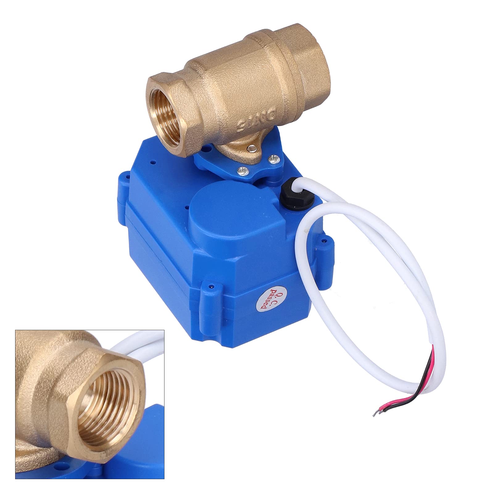 aqxreight Valvola Motorizzata Ottone 1/2 Pollice DC9-24V 2 Fili per | DN15 CWX-15N-CR04, 3-5s, 100°C Heat, Industrial Residential Use
