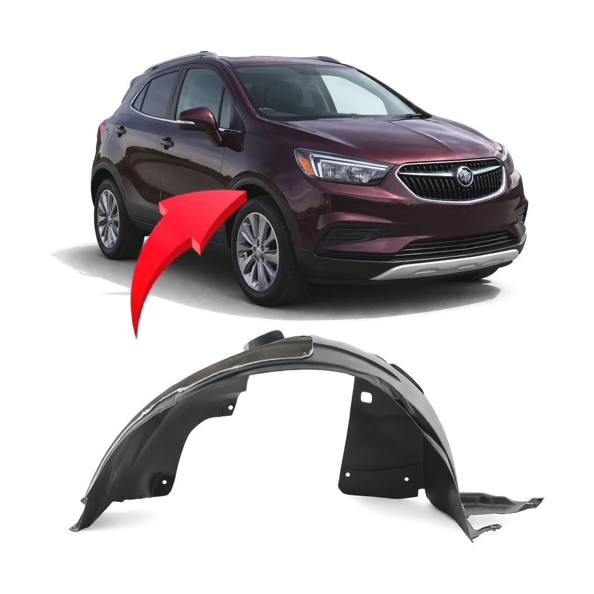 FitParts Compatible with Buick Encore 2017–2022 Front Right Fender Liner