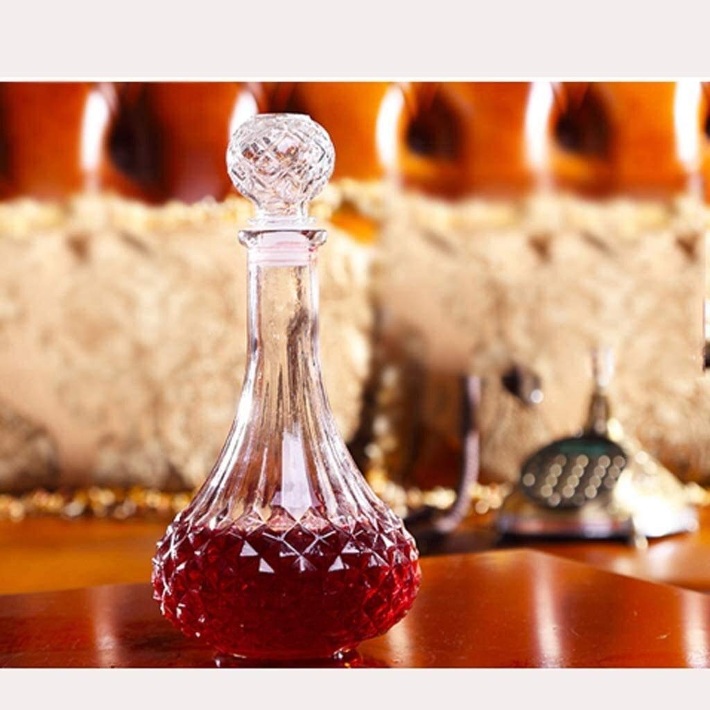 Karafka do whisky i zestaw kieliszków karafka do wina moda kreatywne bezołowiowe karafki ze szkła kryształowego w kształcie diamentu budzenie karafka do wina aerator