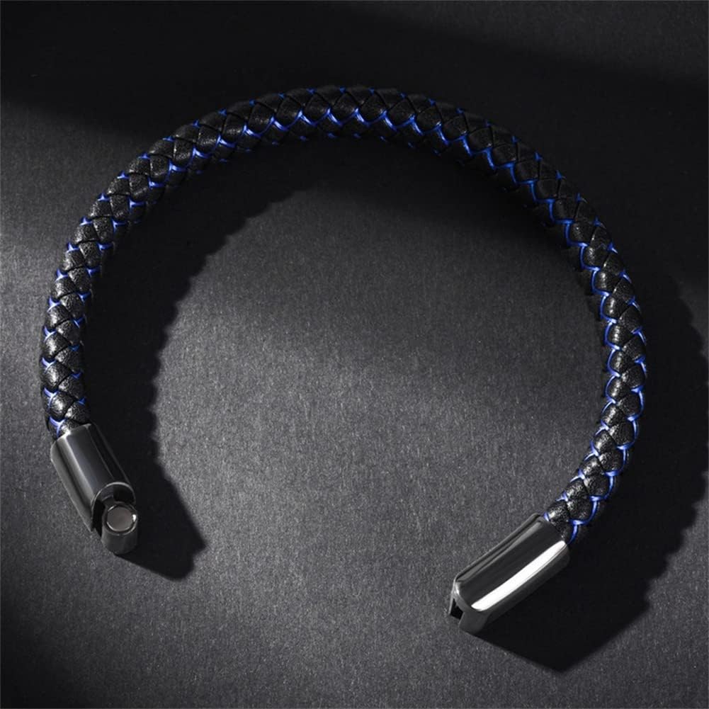 St. Benedict Cross Exorcism Bracelet Stainless Steel Crucifix Cuff Roman Catholic Leather Wristband Bangle Protection Amulet Jewelry Gift for Him, 8.46'' - Image 4