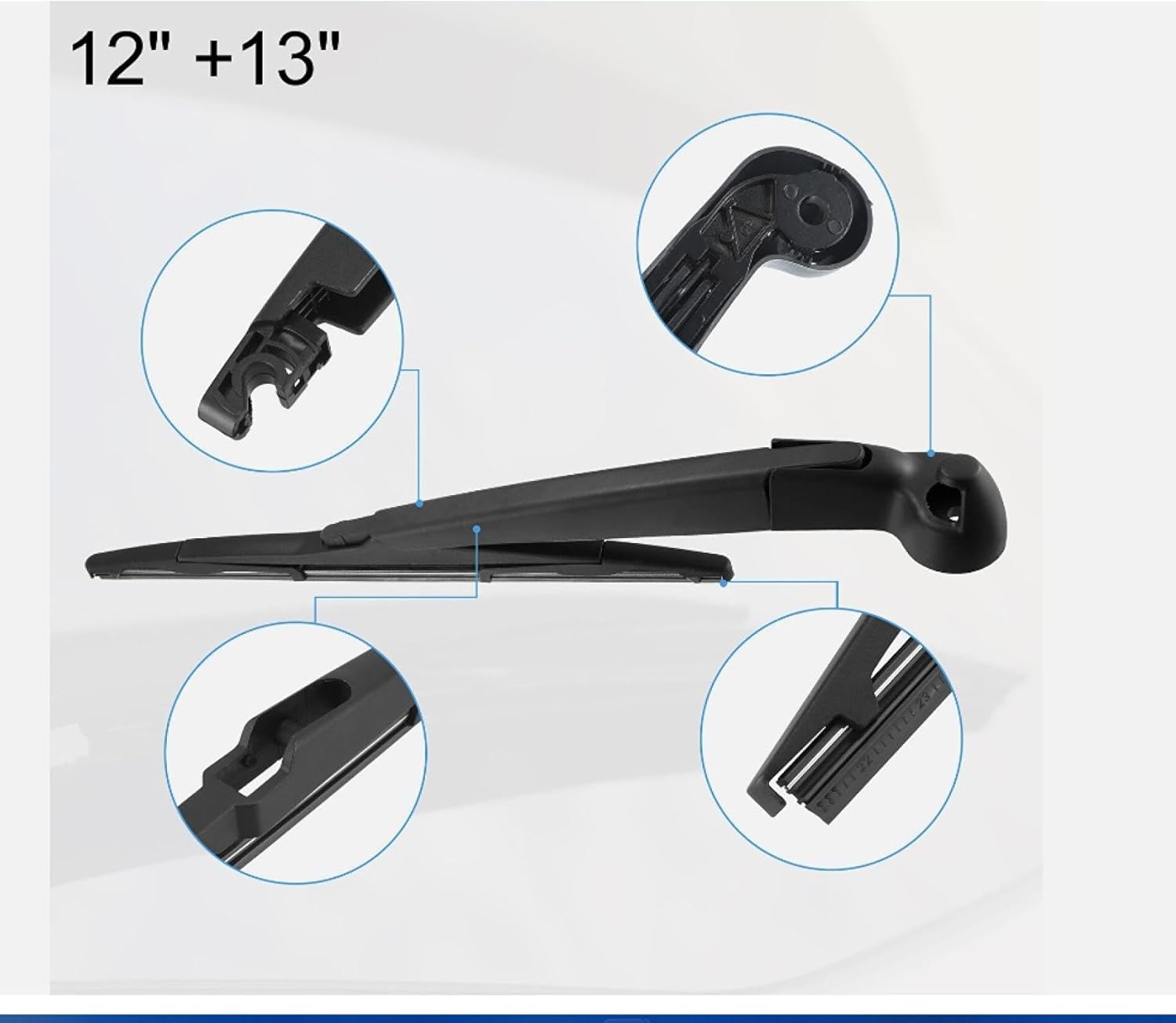 Rear Wiper Arm Blade For Jeep Wrangler 2007 2008 2009 2010 2011 2012 2013 2014 2015 2016 2017 2018 Unlimited Willys Wheeler X X-S Sport Utility 4-Door Rear Back Windshield Wiper Arm Blade Replacement