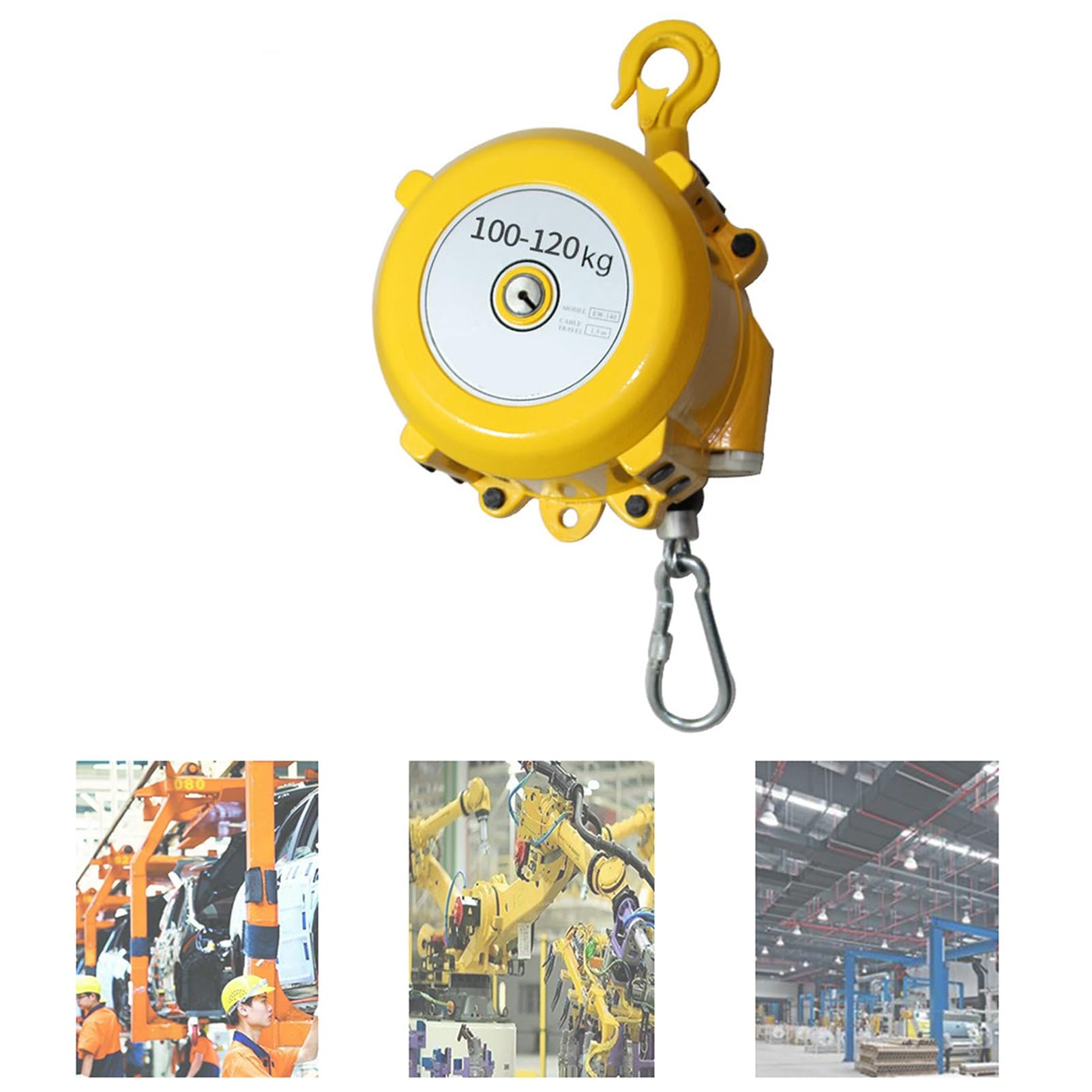 HYQOUKLR Telescopic Spring Balancer, Retractable Spring Balancer With 1.5m Wire Rope And Hook Multiple Load Capacities(100-120kg)