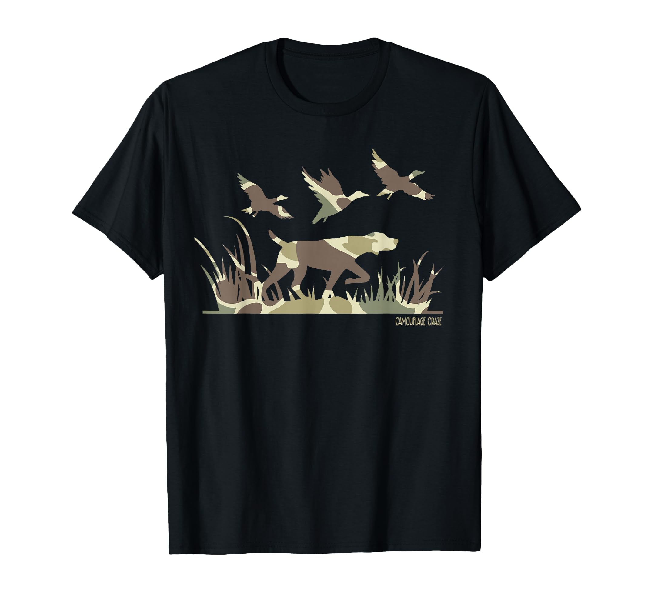 Duck Hunting Camouflage Camo Pointer Dog Camo Duck Hunter T-Shirt