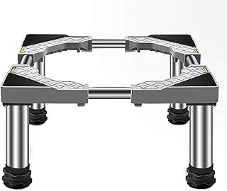 Base De Machine à Laver, Support Multifonctionnel Réglable, Support De Climatiseur De Réfrigérateur Durable Et Stable En Acier Inoxydable Largeur Réglable: 17,7~25,6 Pouces - Gris(3.9~5.1in)