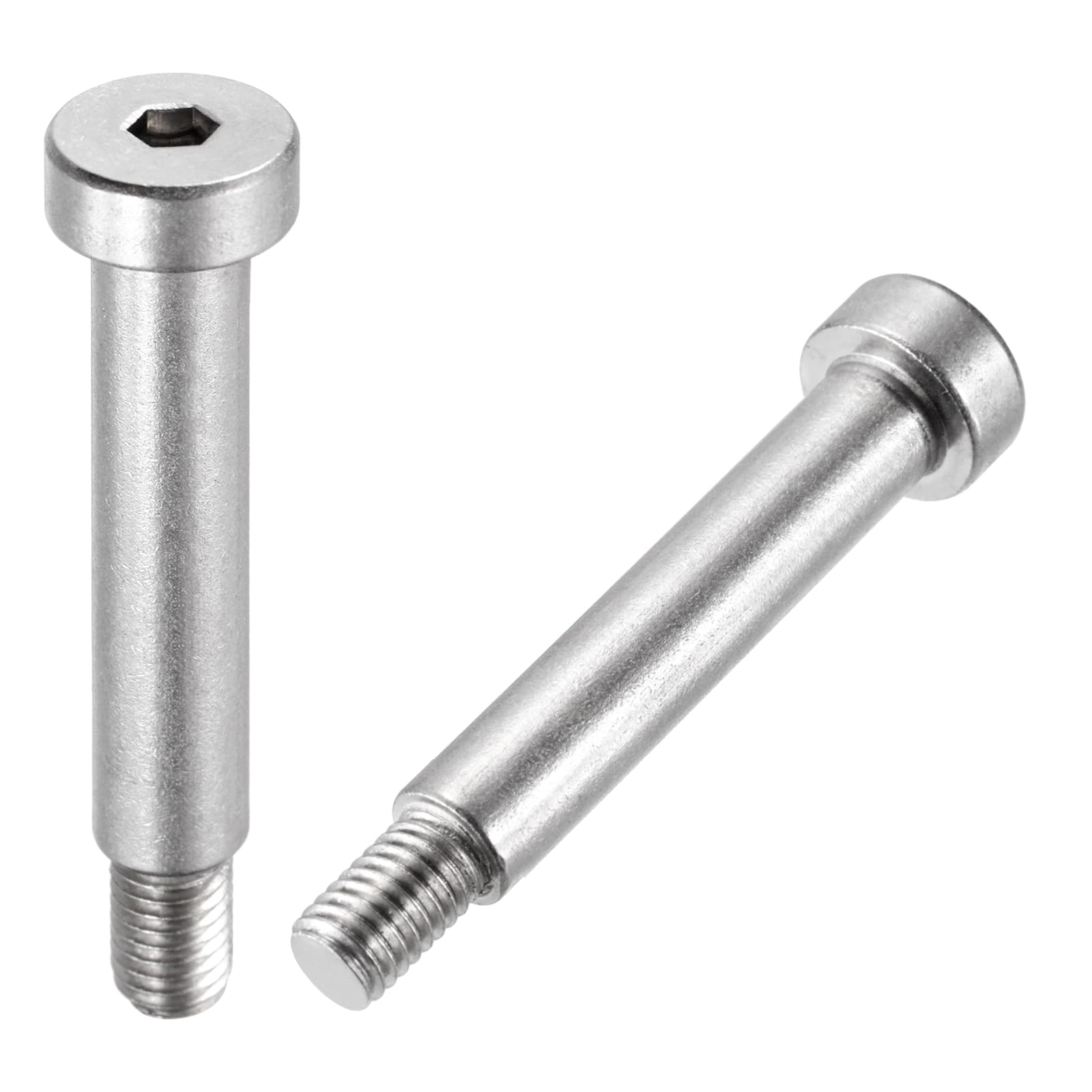 sourcing map 2 Pcs 304 Stainless Steel Shoulder Bolt 10mm Shoulder Dia 50mm Shoulder Length M8x1.25 Thread Hex Socket Shoulder Bolts for Hydraulic Injection Molding Machinery Industries