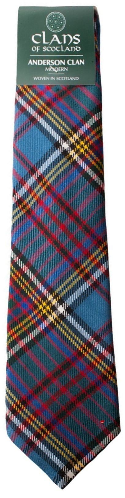 I LUV LTD Anderson Clan 100% Wool Scottish Tartan Tie