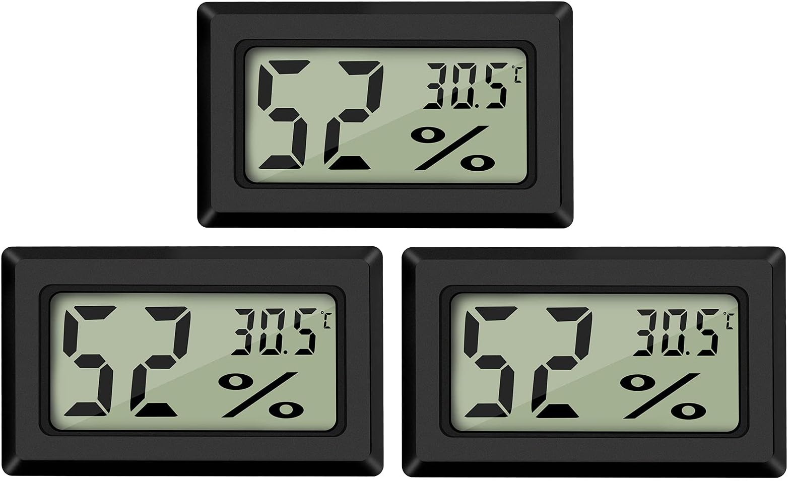 2x Mini LCD Thermometer - Digitales Thermometer/Hygrometer Für Innenräume