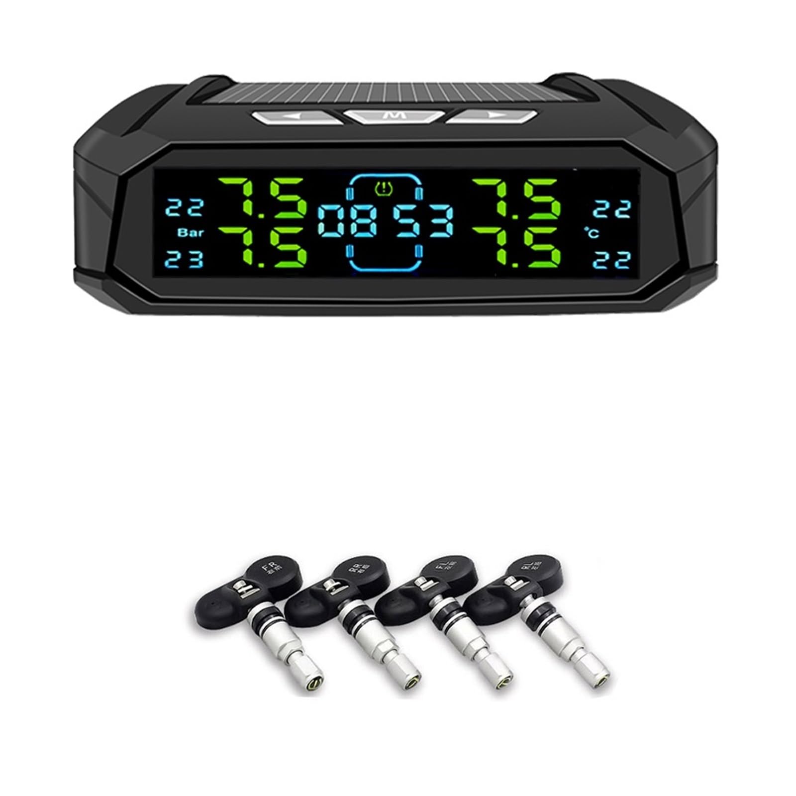 system kontroli ciśnienia w oponach TPMS System Monitorowania Ciśnienia W Oponach Samochodowych Cyfrowy Wyświetlacz Temperatury Opon Bezpieczeństwa Samochodowego Z 4/6 Czujnikami(4 Internal Sensor)
