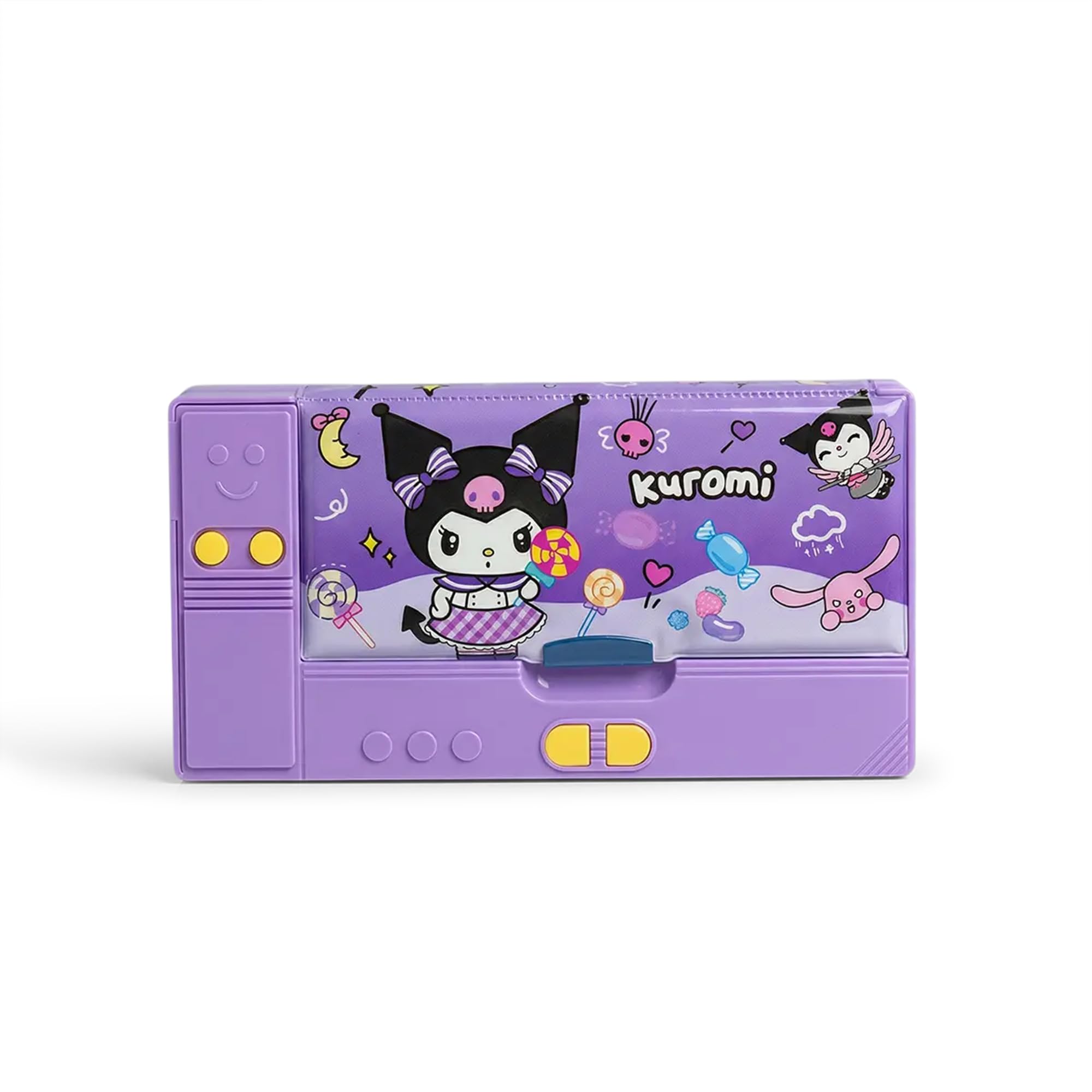 Kuromi Cartoon Magnetic Pencil Box,Premium Pencil Box for School & Office Use | Stationery Storage Case with Compartments | Lightweight Pencil Case for Kids & Students-image-17