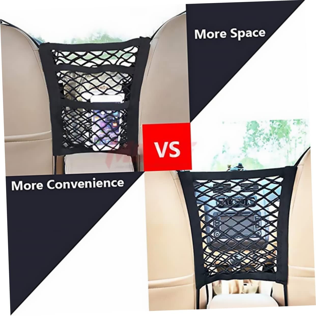 Gatuida 3pcs Backseat Organizer Mesh Storage Pouch for Car Seats Design and Lightweight Storage for Items