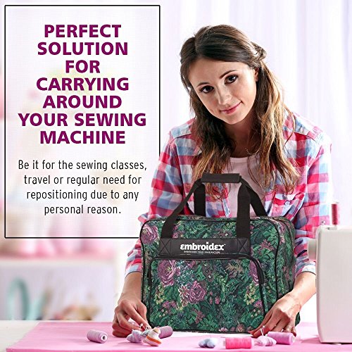 Floral Sewing Machine Carrying Case - Carry Tote/Bag Universal