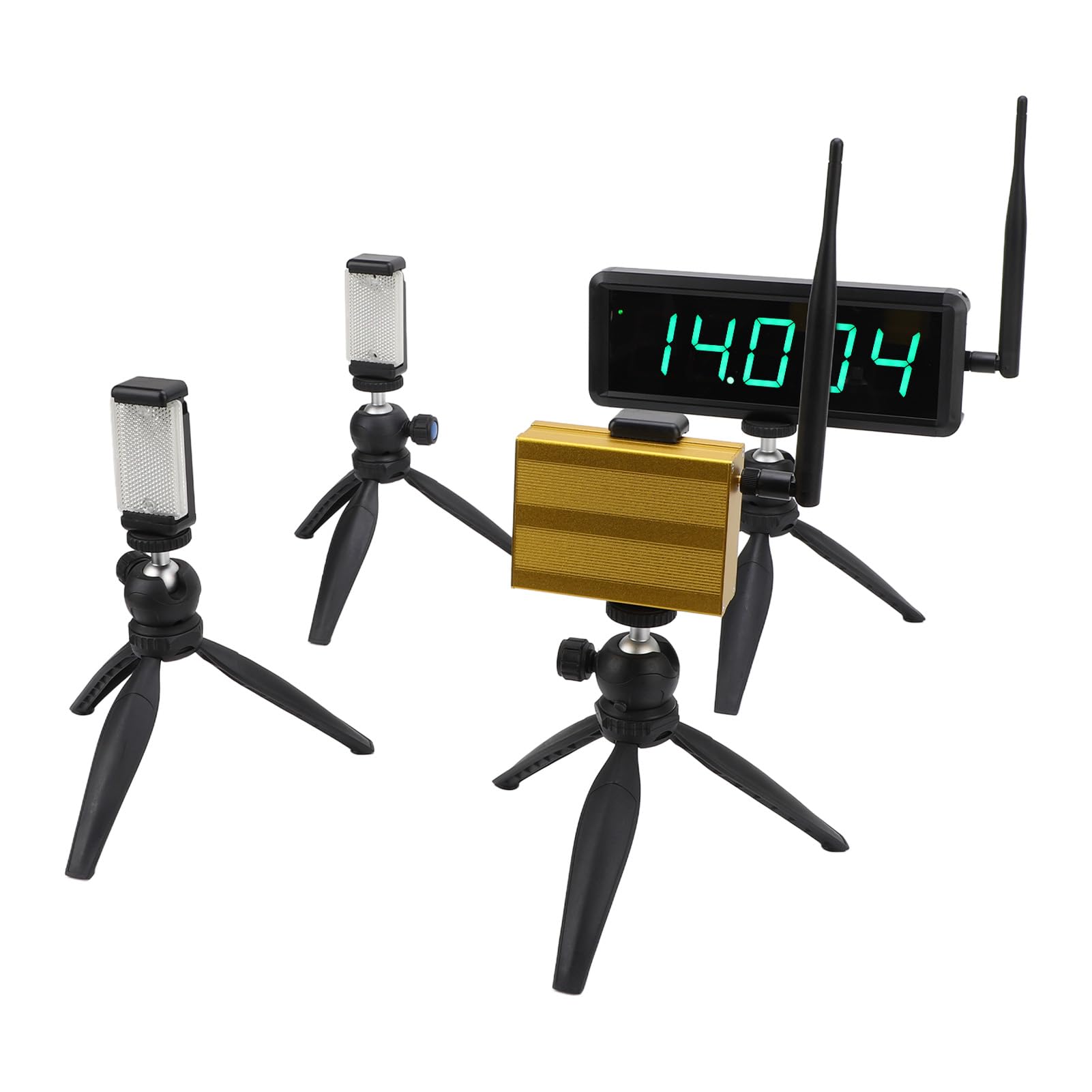 Cronometro da Gara per Sprint Wireless a 5 Cifre, Cronometro per Bici Senza Pedali, con Supporto per Treppiede, Telecomando, Orologio con Conto Alla Rovescia a LED Impermeabile