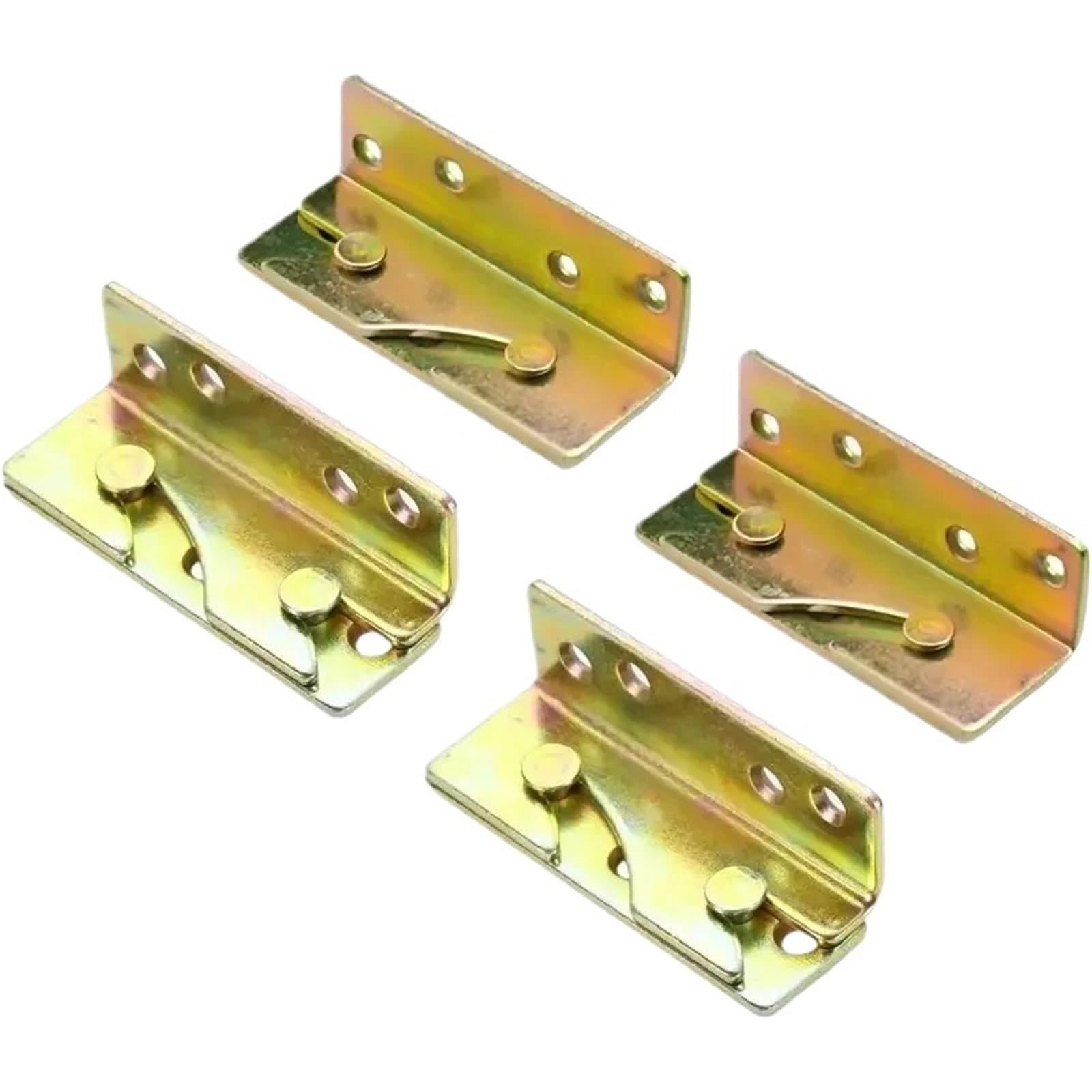 Huwoyg One Color 8 Sets Non-Mortise Heavy Duty Bed Rail Brackets Frame Fasteners Hardware Fittings Wooden Furniture Hinges Fixing Connectors For Beds(Thicken Style)