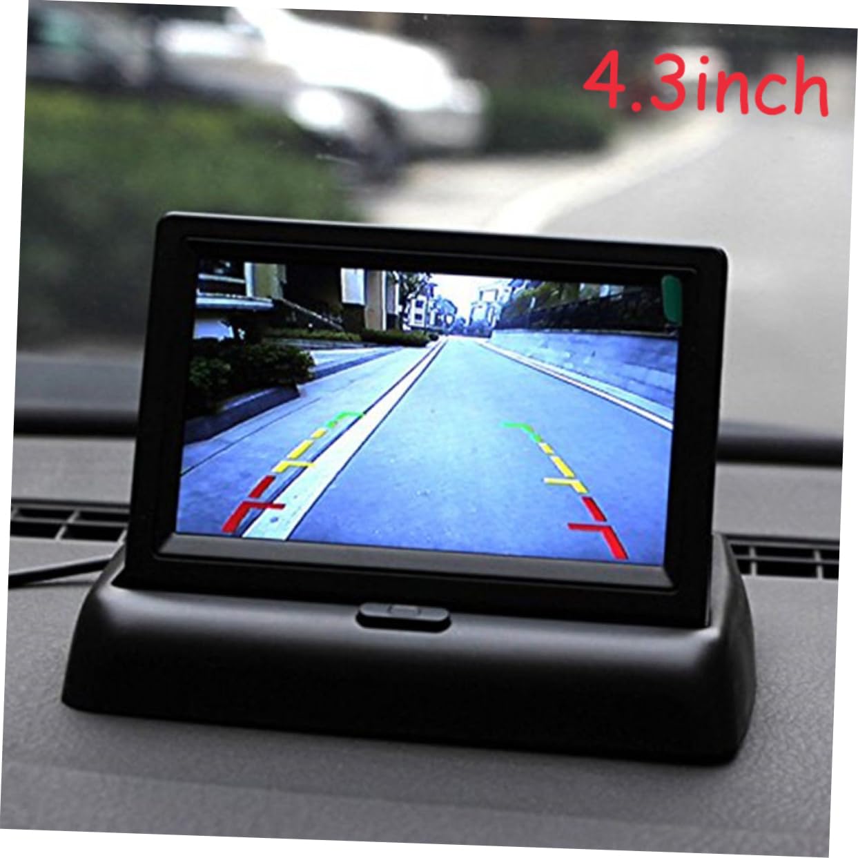 Moniteur de Voiture 4, 3 Pouces 480x272 ABS Noir DC 12-24 V | Moniteur de Voiture, Rapport 350: 1, Vue Arrière en Temps Réel, Installation Facile, pour Rv et Usage DIY
