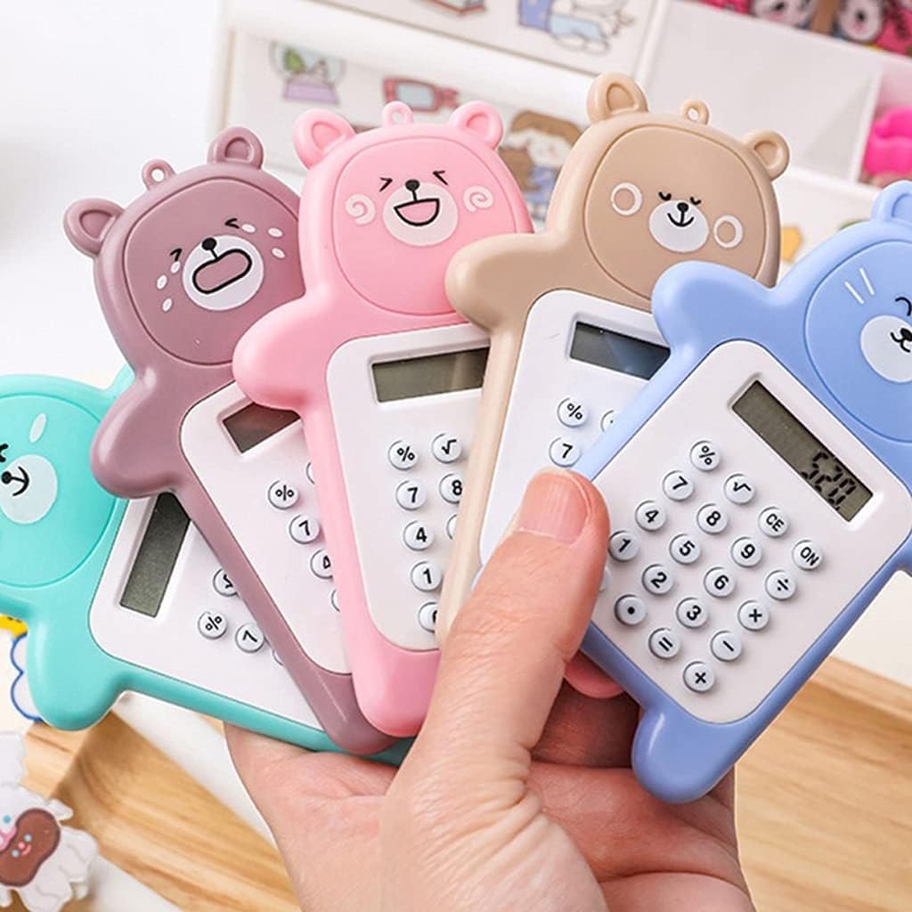 Calcolatrice da Tavolo, Calcolatrice Portatile Formato Tascabile Display a 8 Cifre Cartone Animato Mini Pulsante Sottile Calcolatrice Carina Materiale Scolastico (Color : D) (Color : D)