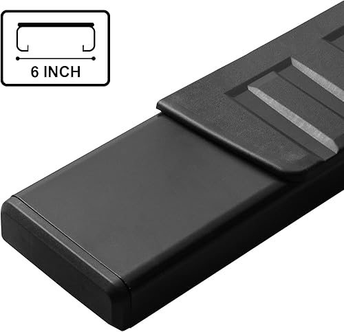 Miniatura 7 de Estribos regulares de 6 pulgadas compatibles con Toyota Tacoma 2005-2023 RegularestándarSingle Cab Estribos Laterales Nerf Barras Negro