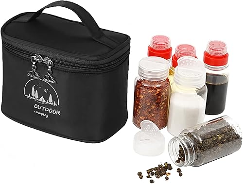 Juego de tarros de condimentos para camping, kit de especias al aire libre, dispensador portátil de condimentos de especias para picnic, barbacoa,