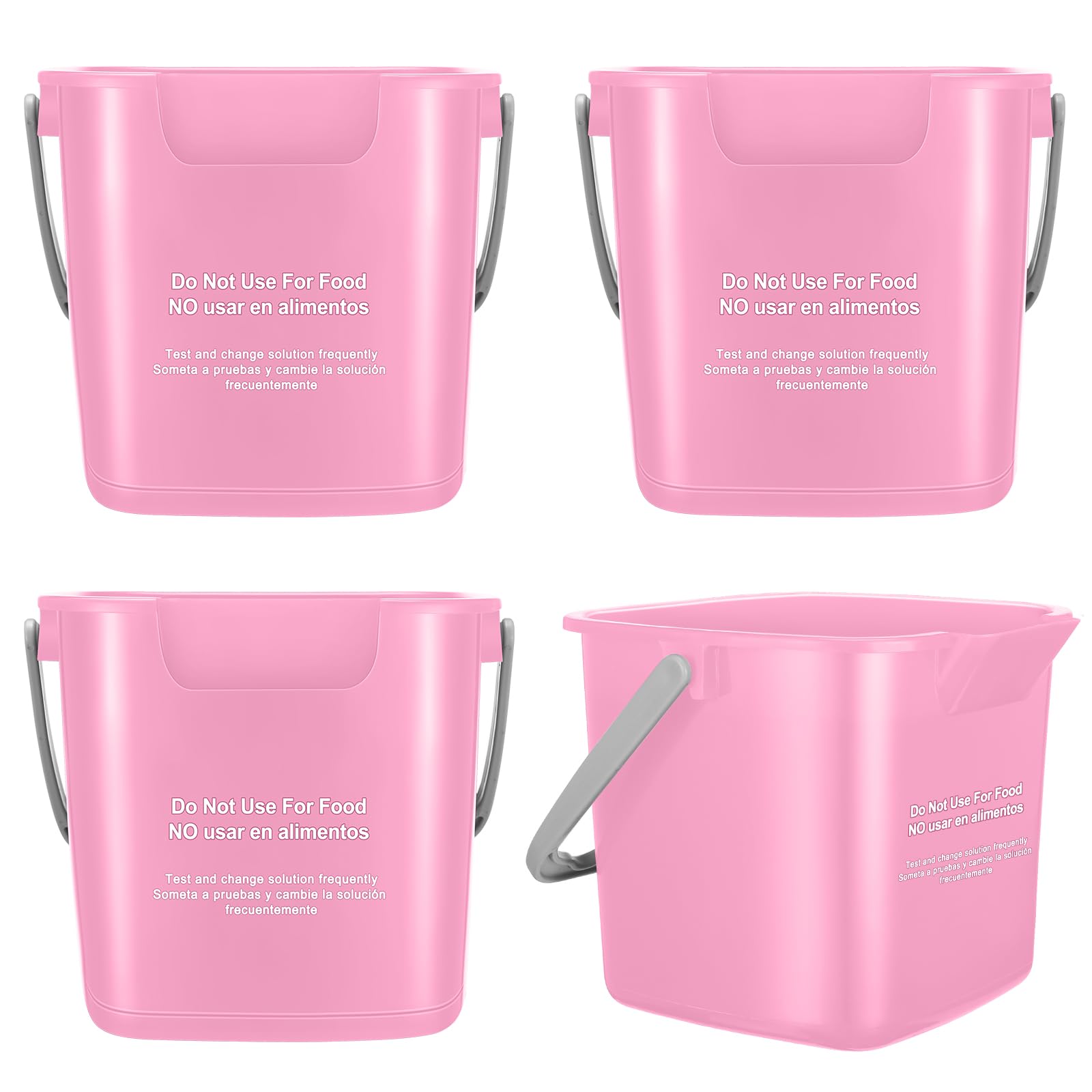 Yaomiao 4 Pcs Cleaning Bucket 3 Qt Sanitizing Bucket,Pink
