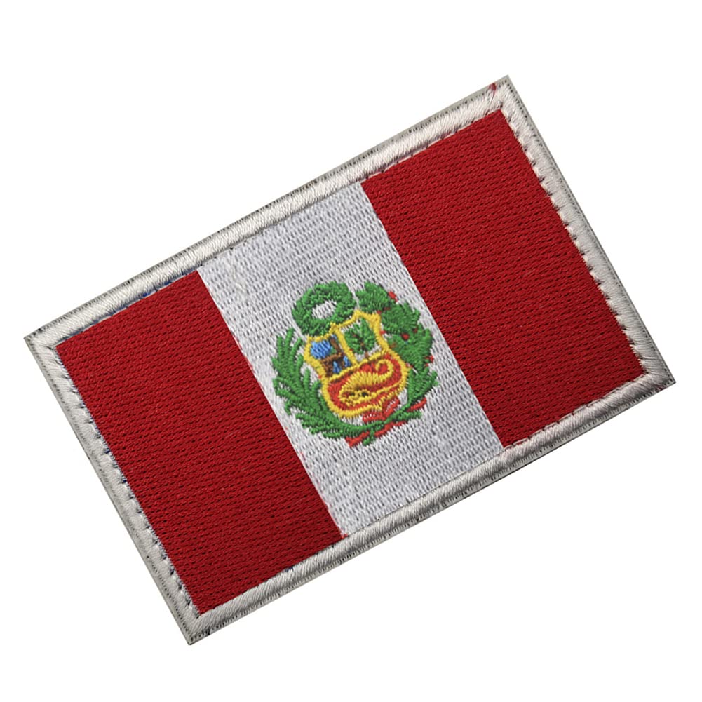 Toppa con bandiera del Perù FAI DA TE Peruviano Tattica Militare Morale Toppe Ricamato Emblema Applique di Fissaggio di Fissaggio Cucire per