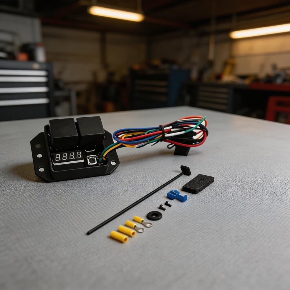 Kit di commutazione della ventola termostato digitale 12V con temperatura regolabile per moto e veicoli elettrici, kit di installazione semplice con cablaggio,