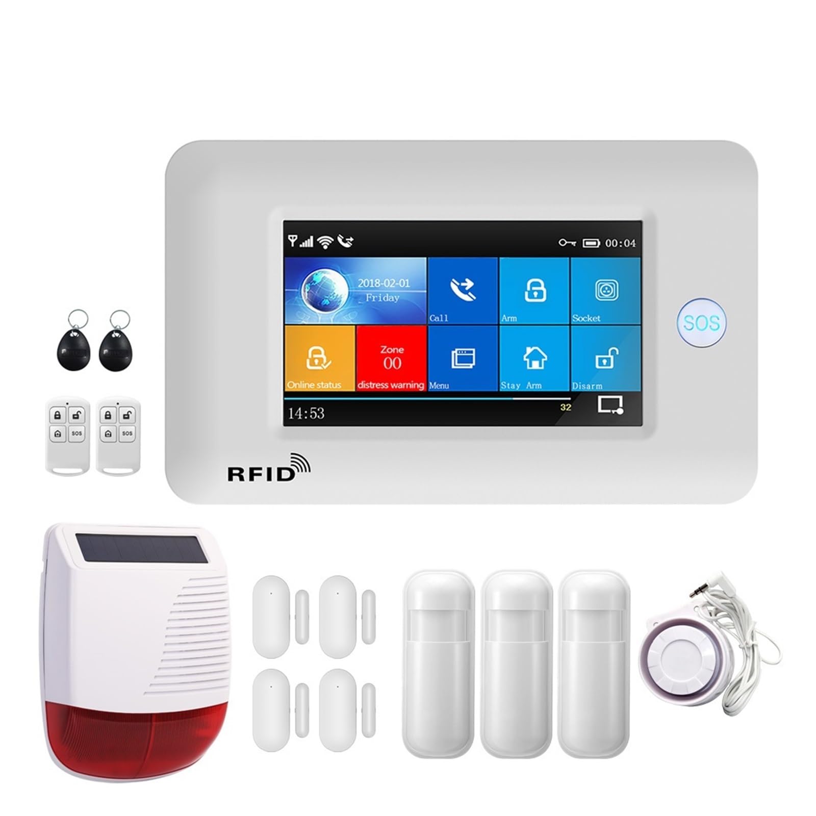 Sistemi Allarme Casa Di Allarme WiFi + 3G GSM Kit Sicurezza Domestica Wireless Supporto APP Controllo Remoto Con Sensori Movimento RFID(G)